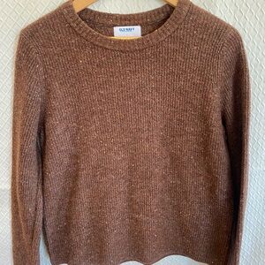 Old Navy Chocolate Brown Crew Neck Knit Sweater. Modest Colored Flecks. Large